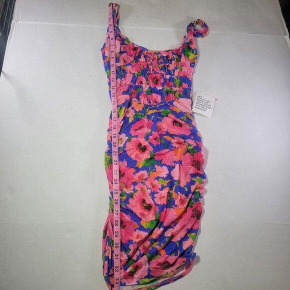 ASOS Design Tropical Floral Print Ruched Tank Swim Coverup Dress Size US 2 - Picture 3 of 9